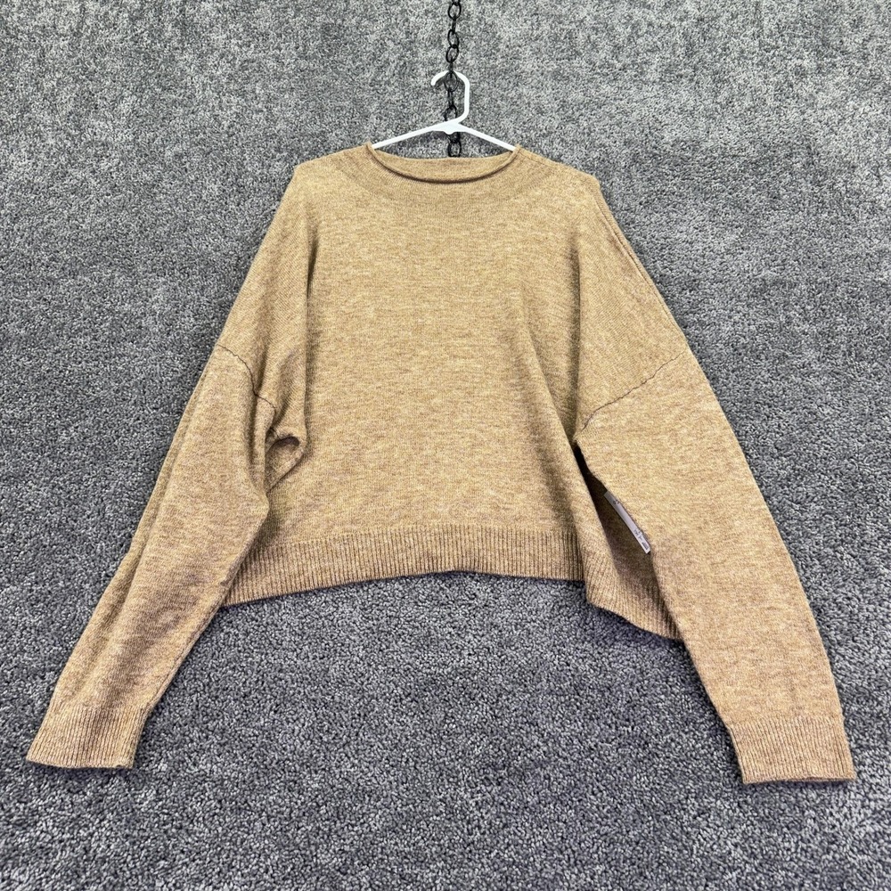 Sonoma Goods For Life Sweater Womens XL Beige Crew Neck Cropped Knit Pullover
